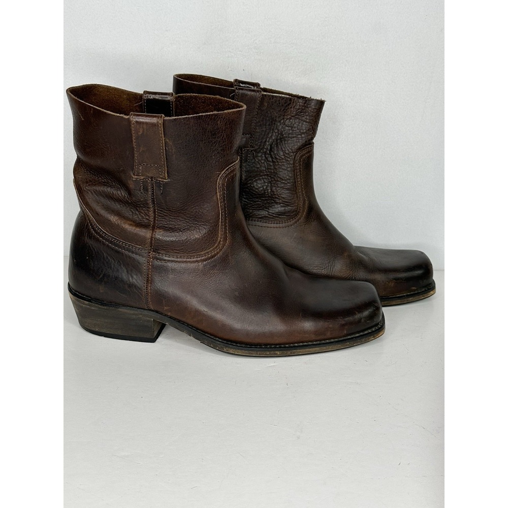 Robert Wayne Telford Brown Leather Pull-On Ankle Boots Men's Sz 9D